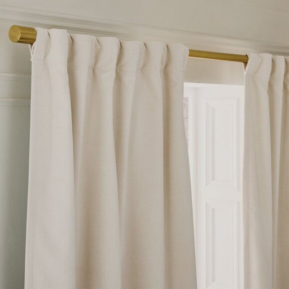 West Elm Worn Velvet Blackout Curtain, Alabaster (Set of Two) - Picture 2 of 6